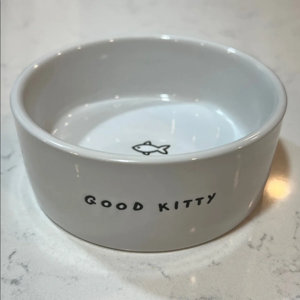 EveryYay Dining In Good Kitty Ceramic Cat Bowl, 1 Cup